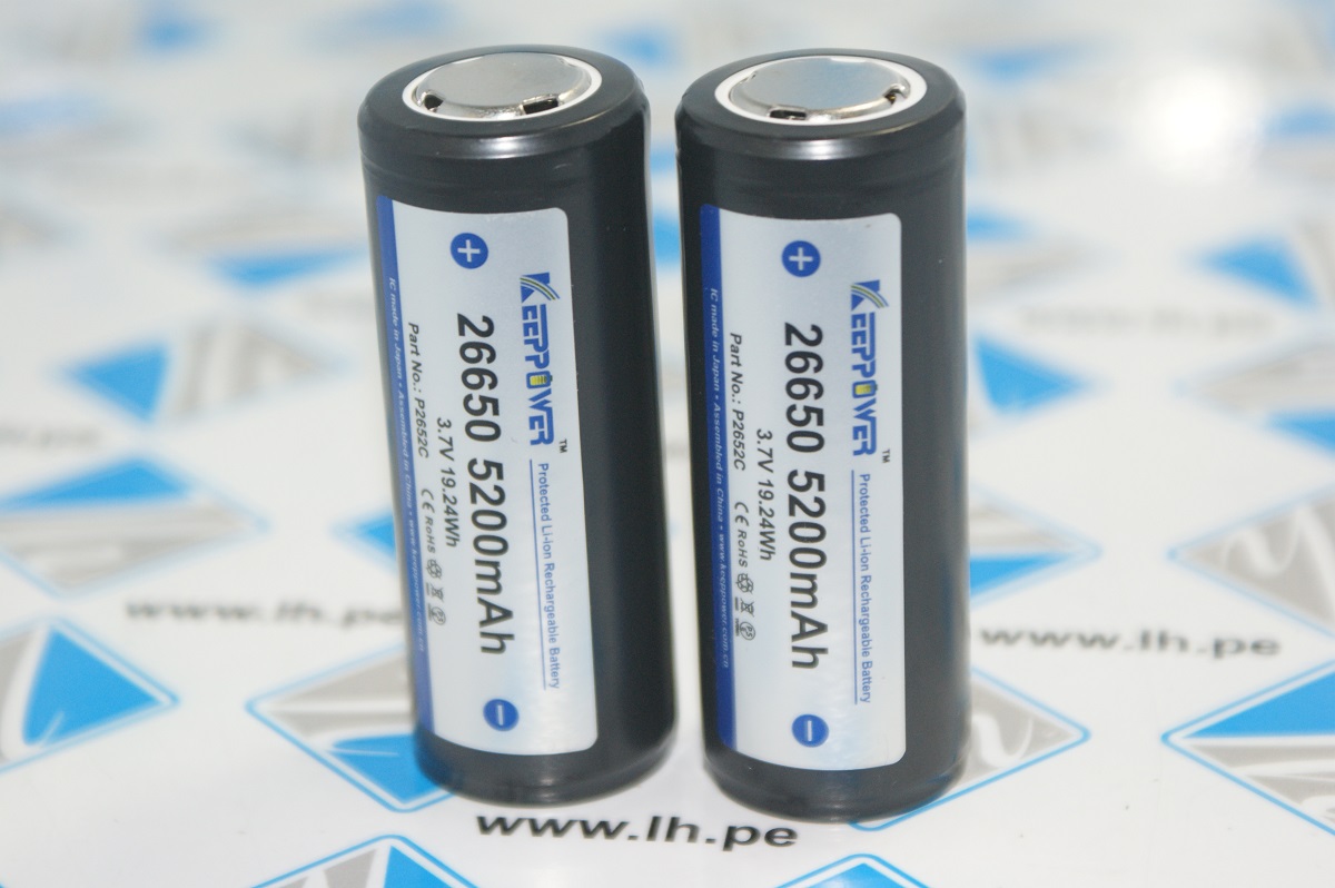 26650              Batería Recargable de Iones de Litio para Linterna, Alta Capacidad, 26650, 26650, 3,7 V, 5200mAh